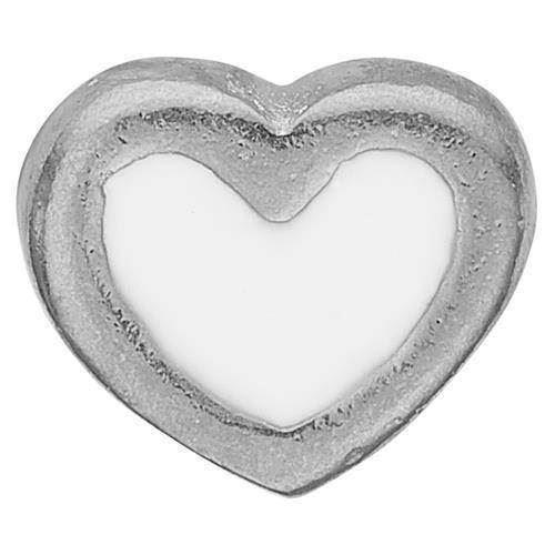 Christina Collect 925 Sterling Silver Enamel Heart Small silver heart with white enamel, model 603-S3